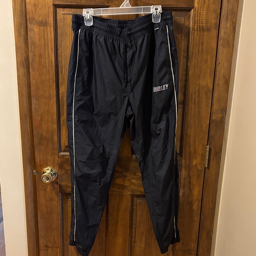 Hurley Men's Black Joggers with White Accents